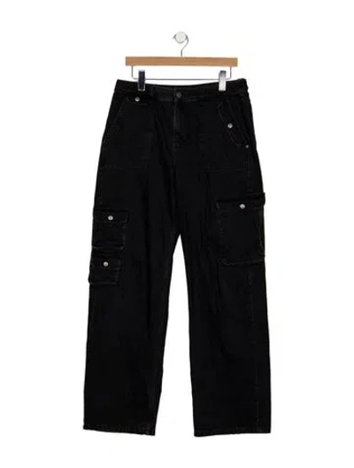 Pre-owned Ksubi Mid-rise Straight Leg Jeans In Black