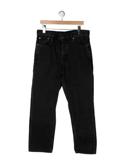 Pre-owned Ksubi Mid-rise Straight Leg Jeans In Black
