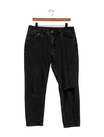 Pre-owned Ksubi Mid-rise Straight Leg Jeans In Black