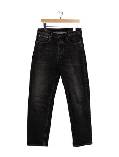 Pre-owned Ksubi Mid-rise Straight Leg Jeans In Black