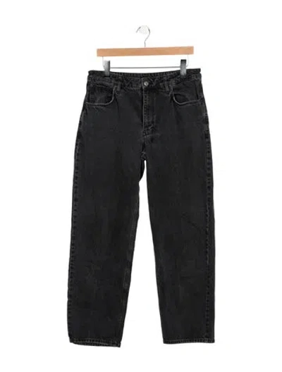 Pre-owned Ksubi Mid-rise Straight Leg Jeans In Black