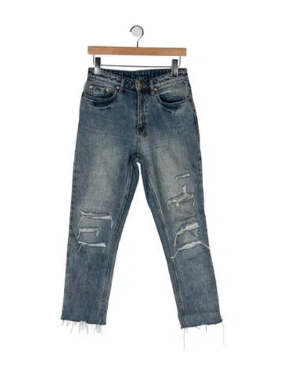 Pre-owned Ksubi Mid-rise Straight Leg Jeans In Blue