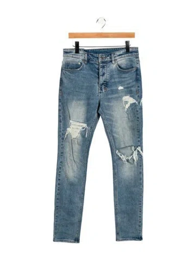 Pre-owned Ksubi Mid-rise Straight Leg Jeans In Blue