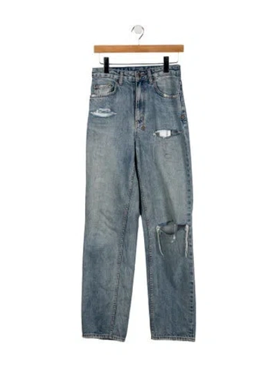 Pre-owned Ksubi Mid-rise Straight Leg Jeans In Blue