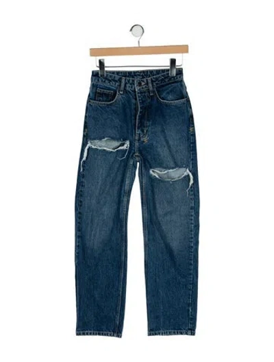 Pre-owned Ksubi Mid-rise Straight Leg Jeans In Blue