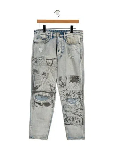 Pre-owned Ksubi Mid-rise Straight Leg Jeans In Blue