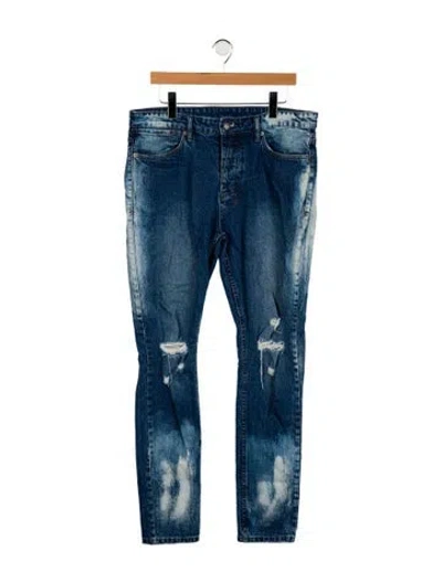 Pre-owned Ksubi Mid-rise Straight Leg Jeans In Blue