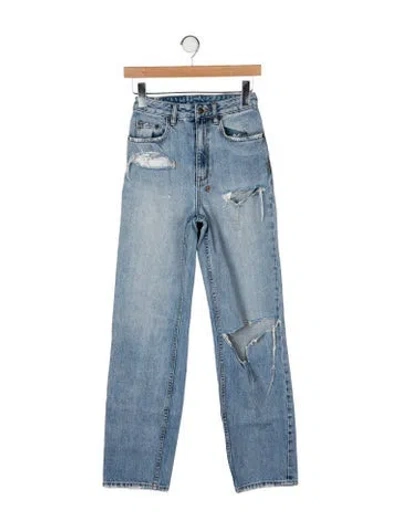 Pre-owned Ksubi Mid-rise Straight Leg Jeans In Blue