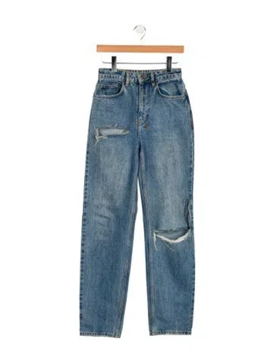 Pre-owned Ksubi Mid-rise Straight Leg Jeans In Blue