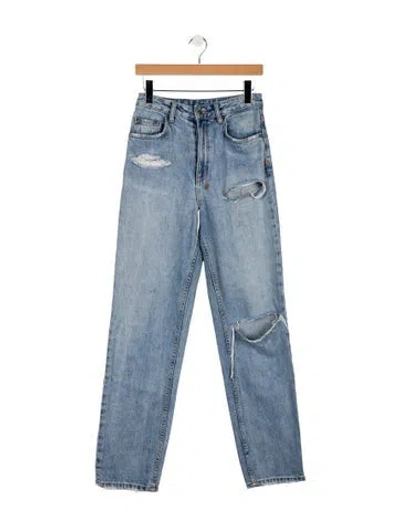 Pre-owned Ksubi Mid-rise Straight Leg Jeans In Blue