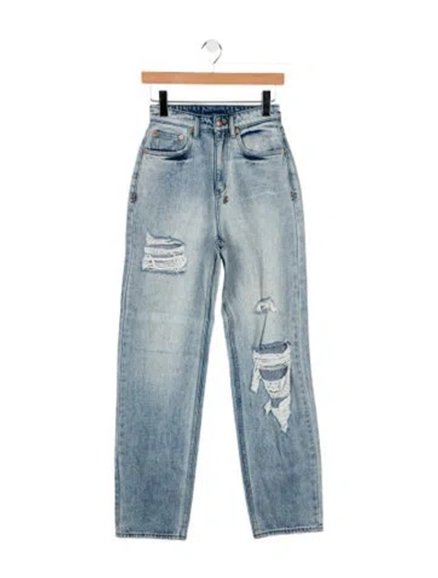 Pre-owned Ksubi Mid-rise Straight Leg Jeans In Blue