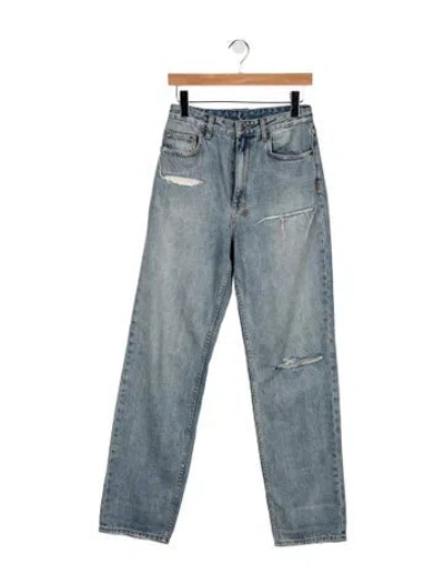 Pre-owned Ksubi Mid-rise Straight Leg Jeans In Blue