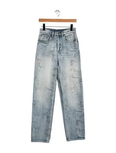 Pre-owned Ksubi Mid-rise Straight Leg Jeans In Blue