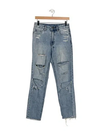 Pre-owned Ksubi Mid-rise Straight Leg Jeans In Blue