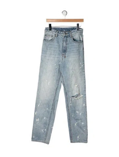 Pre-owned Ksubi Mid-rise Straight Leg Jeans In Blue