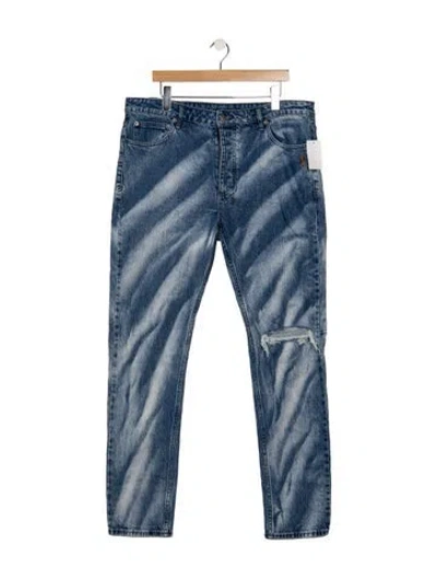 Pre-owned Ksubi Mid-rise Straight Leg Jeans In Blue