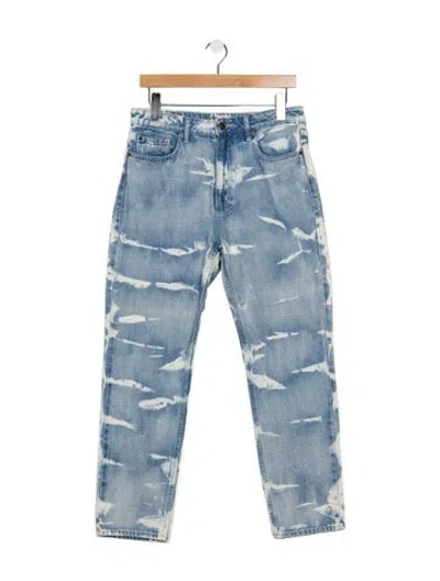Pre-owned Ksubi Mid-rise Straight Leg Jeans In Blue/white