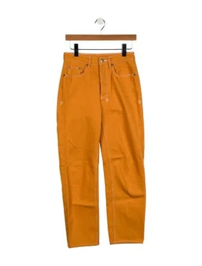 Pre-owned Ksubi Mid-rise Straight Leg Jeans In Orange