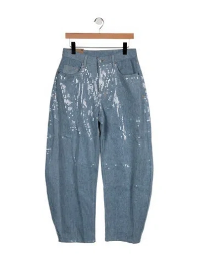 Pre-owned Ksubi Mid-rise Straight Leg Jeans W/ Tags In Blue