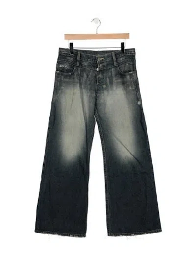 Pre-owned Ksubi Mid-rise Wide Leg Jeans In Blue