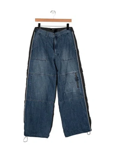 Pre-owned Ksubi Mid-rise Wide Leg Jeans In Blue