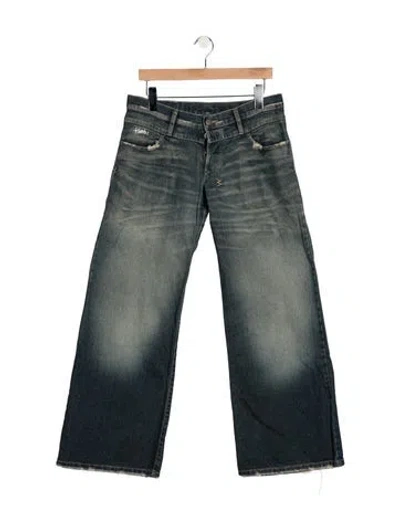 Pre-owned Ksubi Mid-rise Wide Leg Jeans In Blue