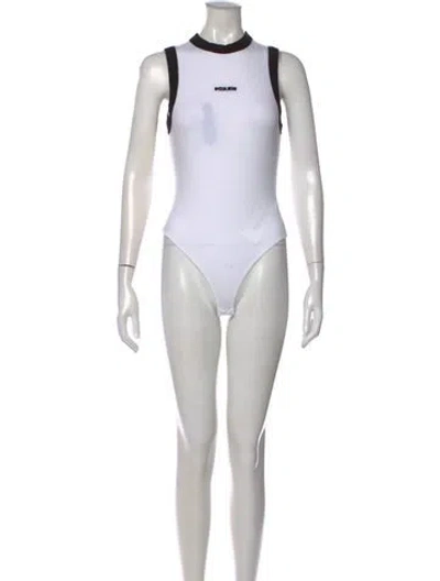 Pre-owned Ksubi Mock Neck Sleeveless Bodysuit In White