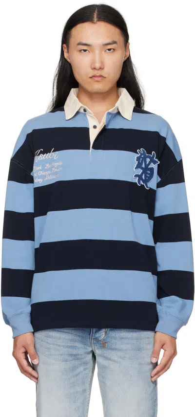 Ksubi Navy & Blue Rugged Rugby Jersey Polo