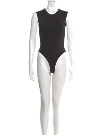 Pre-owned Ksubi Nylon Crew Neck Bodysuit In Black