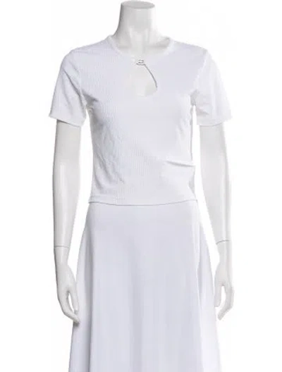 Pre-owned Ksubi Nylon Crew Neck T-shirt In White