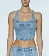 KSUBI OBSCURA BUSTIER AUTHENTIK IN DENIM