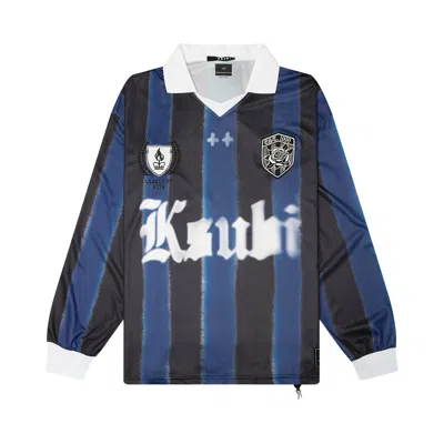 Pre-owned Ksubi Offside Long-sleeve Mesh Jersey 'stripe' | Blue | Men's Size Xl
