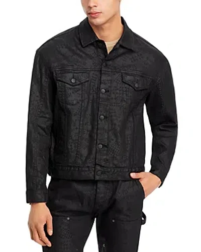 Ksubi Oh G Logo Print Denim Trucker Jacket In Black