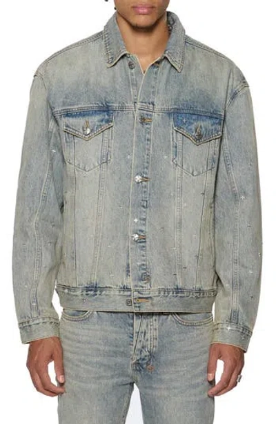 Ksubi Oh G Stagelight Metallic Denim Trucker Jacket In Blue