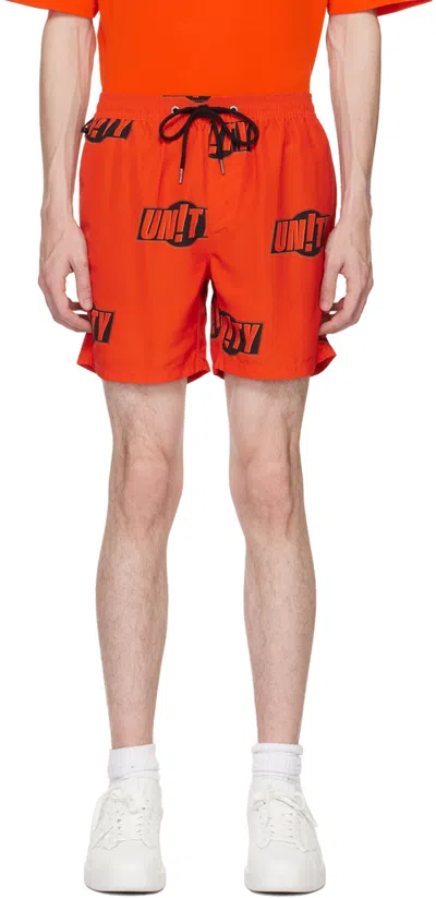 Ksubi Unity Sign Burner Boardshort In Orange