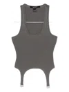 Ksubi Origin Garter-detail Tank Top In Gray