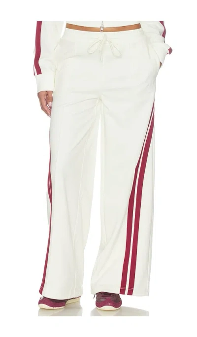 Ksubi Origin Track Pant In Off White & Burgundy
