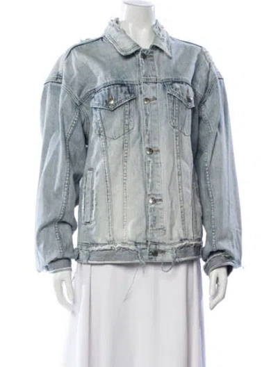 Pre-owned Ksubi Oversized Chillz Denim Jacket In Blue