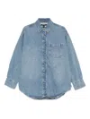 Ksubi Oversized Ls Krystal Komet Long-sleeve Denim Shirt In Blue
