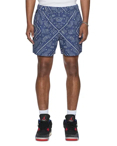 Ksubi Paise 32.3 Patterned Broad Shorts In Blue