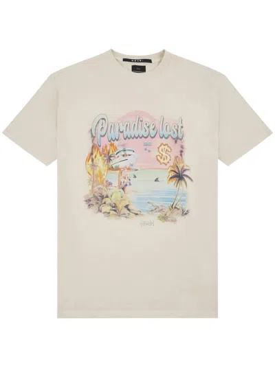 Ksubi Paradise Biggie Dusty Desert Oversize Cotton Graphic T-shirt In Tan