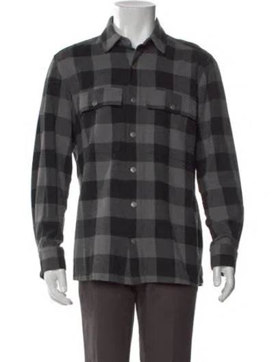 Pre-owned Ksubi Plaid Print Long Sleeve Shirt In Gray