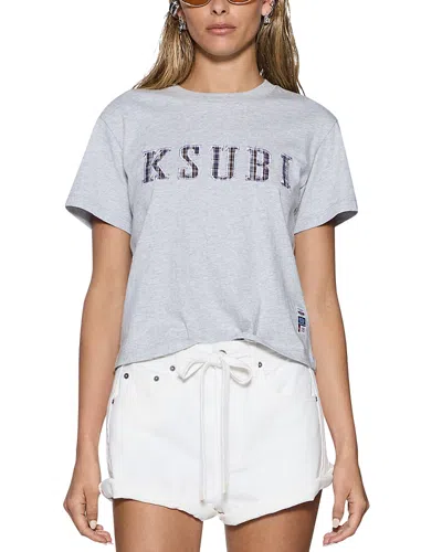 Ksubi Plaid Shrunken Tee In Gray