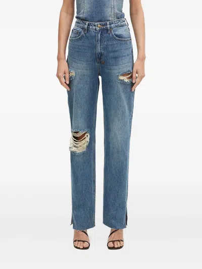 Ksubi Playback Aged Kut Out Jeans In Blue