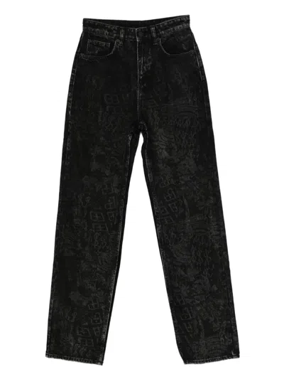 Ksubi Playback Graf Logo-pattern Jeans In Black