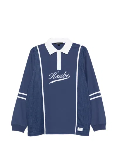 Ksubi Playoff Ls Long-sleeve Polo Shirt In Blue