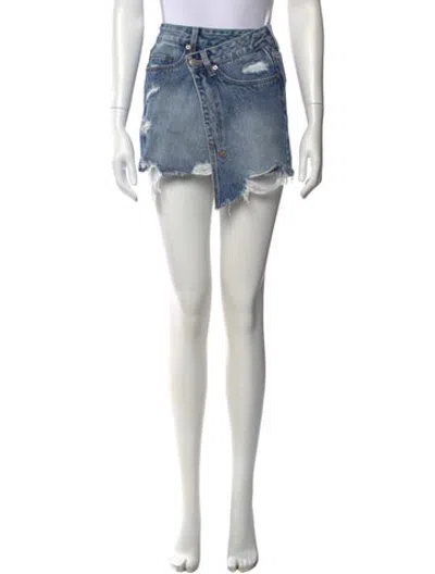 Pre-owned Ksubi Printed Mini Skirt In Blue