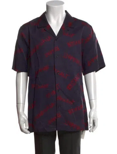 Pre-owned Ksubi Printed Short Sleeve Shirt In Blue