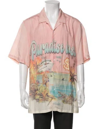 Pre-owned Ksubi Printed Short Sleeve Shirt In Pink