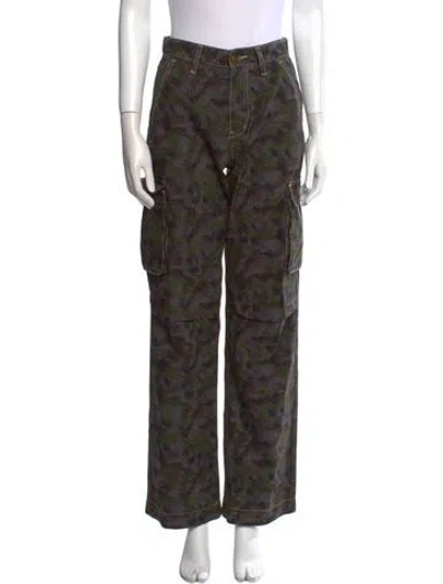 Pre-owned Ksubi Printed Straight Leg Pants In Green